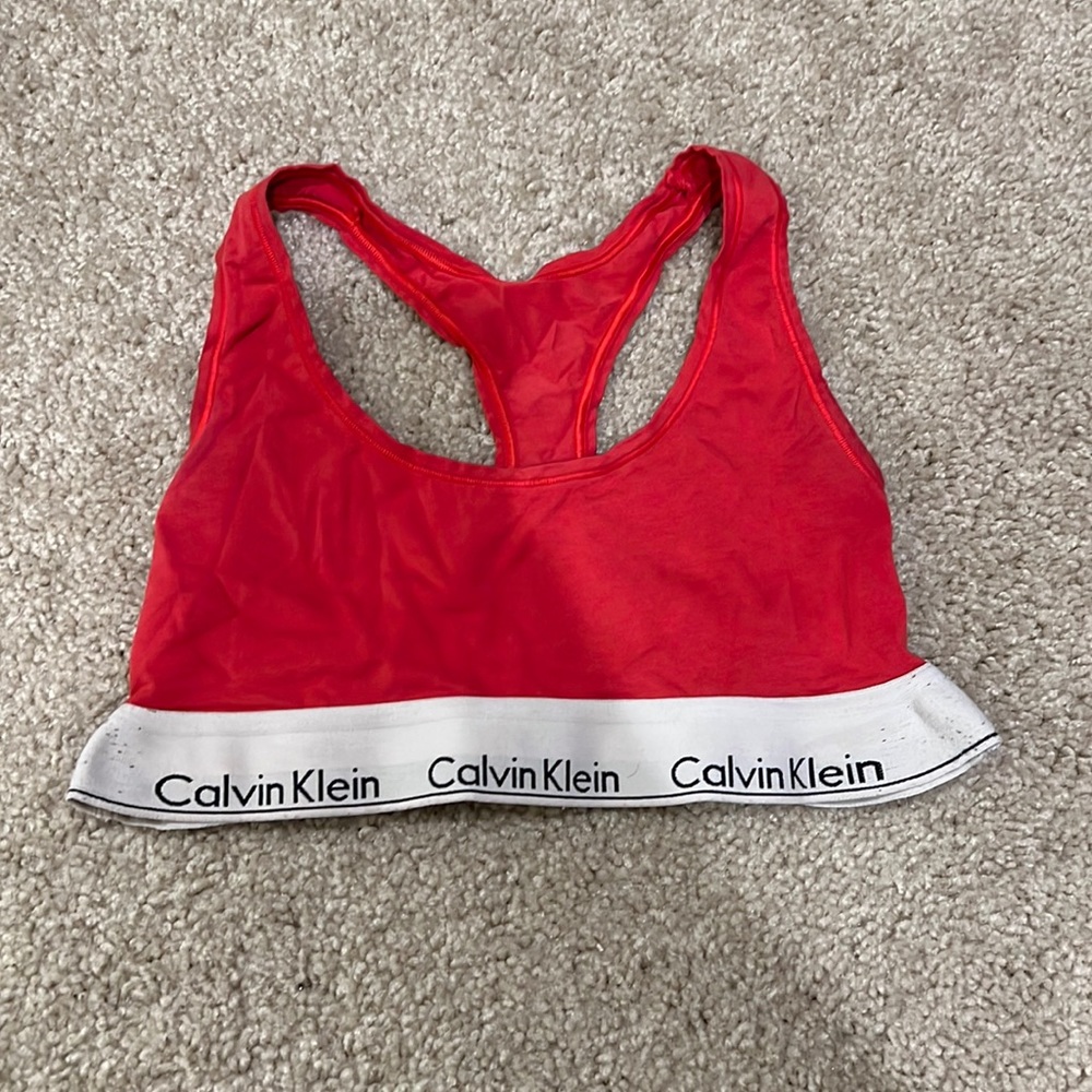 Calvin Klein red sports bra